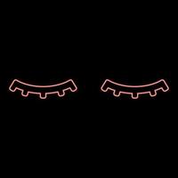 Neon lashs mascara make up concept silhouette red color vector illustration image flat style