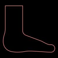 Neon foot care concept human ankle sole naked red color vector illustration image flat style