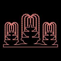Neon fountain stream red color vector illustration image flat style