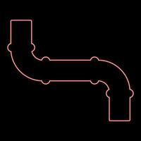 Neon pipe red color vector illustration image flat style