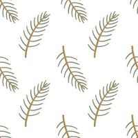 Pine, coniferous branches are beautifully arranged in a seamless pattern. Winter festival background. Fancy wallpaper. Fir tree branch backdrop vector