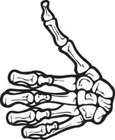 Skeleton Hand Gesture Thumb Up. OK gesture. vector