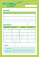Monthly budget template vector