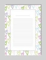Empty Note template page with lines vector