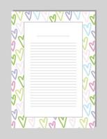 Empty Note template page with lines vector