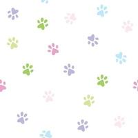 Colorful cat paws seamless pattern vector