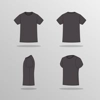 Outline T-Shirt Black Mockup Template vector