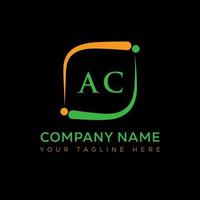 AC letter logo creative design. AC unique design. vector