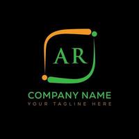 AR letter logo creative design. AR unique design. vector