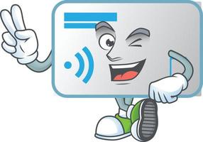 NFC card mascot icon design vector