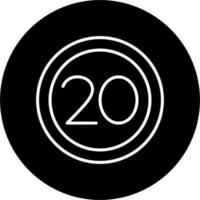 20 Speed Limit Vector Icon