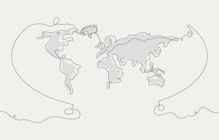 Abstract Line Art World Map Concept vector