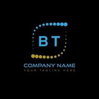 bt letra logo creativo diseño. bt único diseño. vector