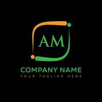 AM letter logo creative design. AM unique design. vector