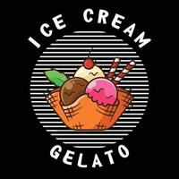 The Illustration of Ice Cream Streetwear vector