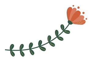 Flower. Vector illustration of a stylized plant in cartoon style. Isolated on a white background.