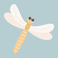 Dragonfly. Vector illustration of a funny insect in cartoon style. Isolated on a light background.