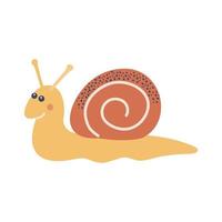 Snail. Vector illustration of a funny insect in cartoon style. Isolated on a white background.