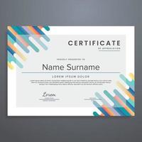 Modern line geometric abstract border, certificate template, can be used for appreciation, diploma, award, attendance, etc. vector