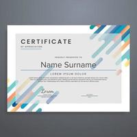 Certificate template with modern line geometric abstract border design, can be used for appreciation, diploma, award, attendance, etc. vector