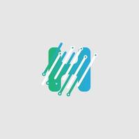 H letter Tech Logo design template for a tech company. Vector design