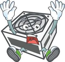 Power supply unit white color mascot icon design vector