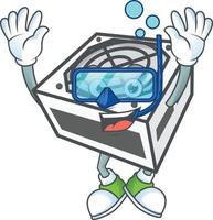 Power supply unit white color mascot icon design vector