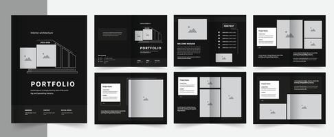 Architecture or Interior Portfolio Layout vector