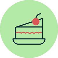 Piece Of Cake On Plate Vector Icon