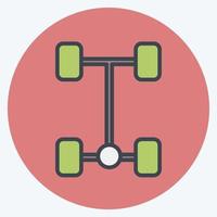 Icon Abs. related to Car Service symbol. Color Mate Style. repairing. engine. simple illustration vector
