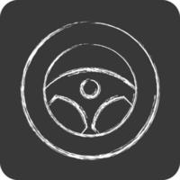 Icon Steering. related to Car Service symbol. Chalk Style. repairing. engine. simple illustration vector