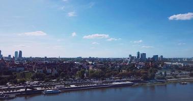 Aerial view of Warsaw old city video