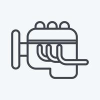 Icon Engine. related to Car Service symbol. Line Style. repairing. engine. simple illustration vector