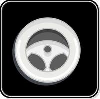 Icon Steering. related to Car Service symbol. Glossy Style. repairing. engine. simple illustration vector