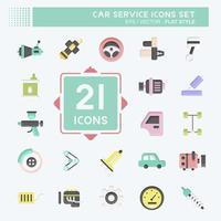 Icon Set Car Service. related to Car Service symbol. Flat Style. repairing. engine. simple illustration vector