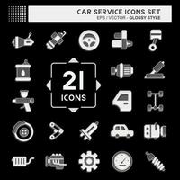 Icon Set Car Service. related to Car Service symbol. Glossy Style. repairing. engine. simple illustration vector