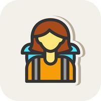 diseño de icono de vector de mujer viajera