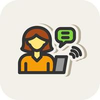 Woman Talking on Call Vector Icon Design