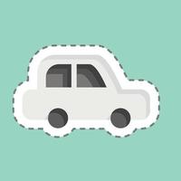 Sticker line cut Car. related to Car Service symbol. repairing. engine. simple illustration vector