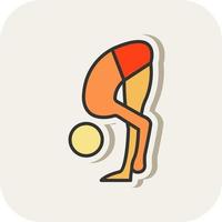 Forward Bend Pose Vector Icon Design