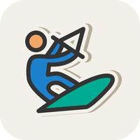 diseño de icono de vector de kitesurf