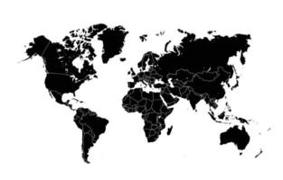 Black And White World Map Background Template vector