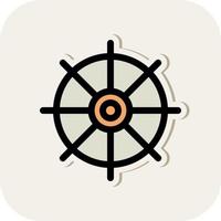 Nautical Wheel Vector Icon Design