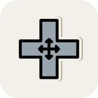 Four Way Intersection Vector Icon Design