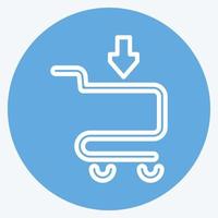 Icon Add to Cart. related to Contactless symbol. Blue Eyes Style. simple design editable. simple illustration vector