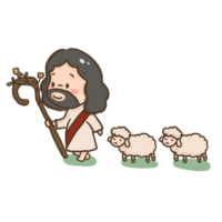 Dios con oveja elemento ilustración