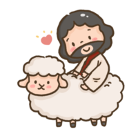 Dios con oveja elemento ilustración