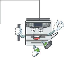 Professional office copier mascot icon design vector