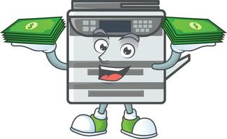 Professional office copier mascot icon design vector