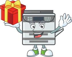 Professional office copier mascot icon design vector